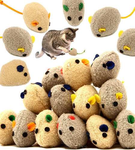 20 Pcs Cat Toys, Catnip Mice, Cat Mouse Toys, Catnip Cat Toys, Interactive Play for Cat, Puppy, Kitty, Kitten (Grey)